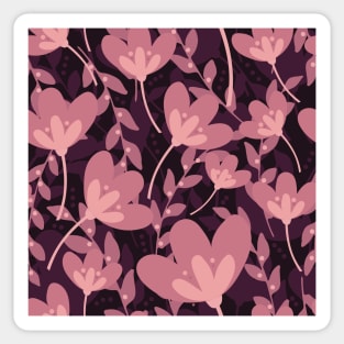 Pink flowers in modern pattern Sticker